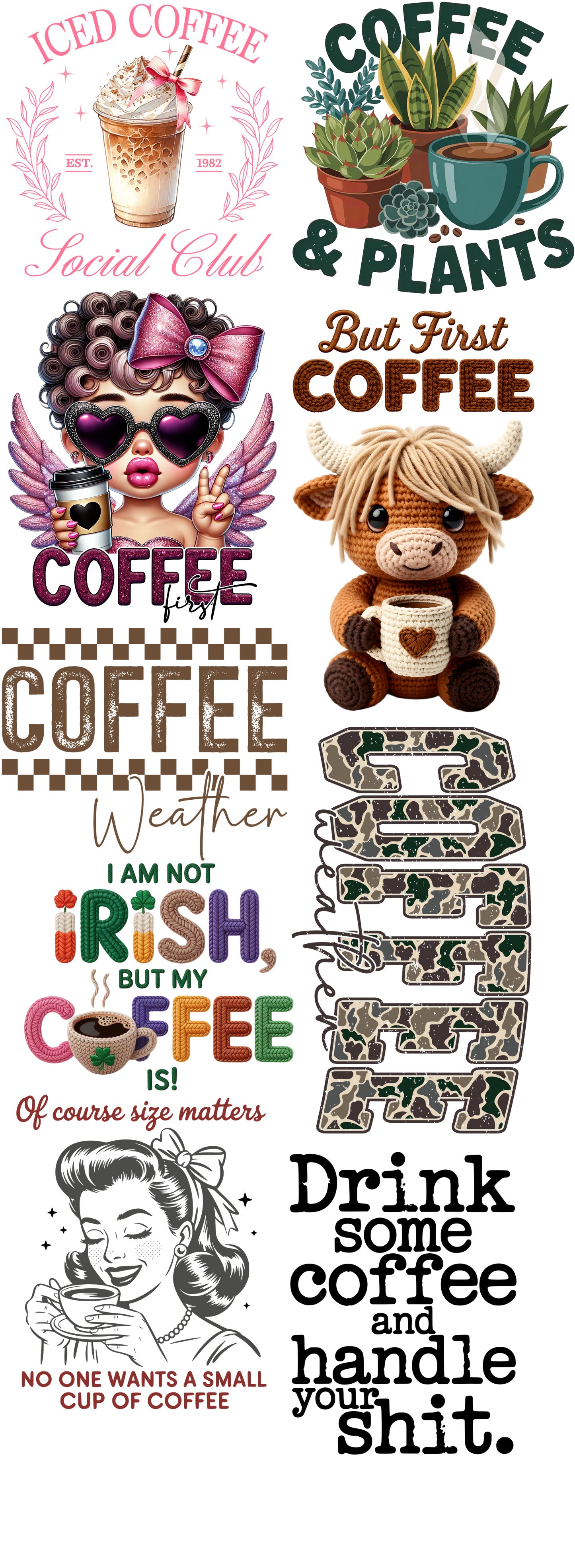 Coffee Addicts Gang Sheet 22 x 60