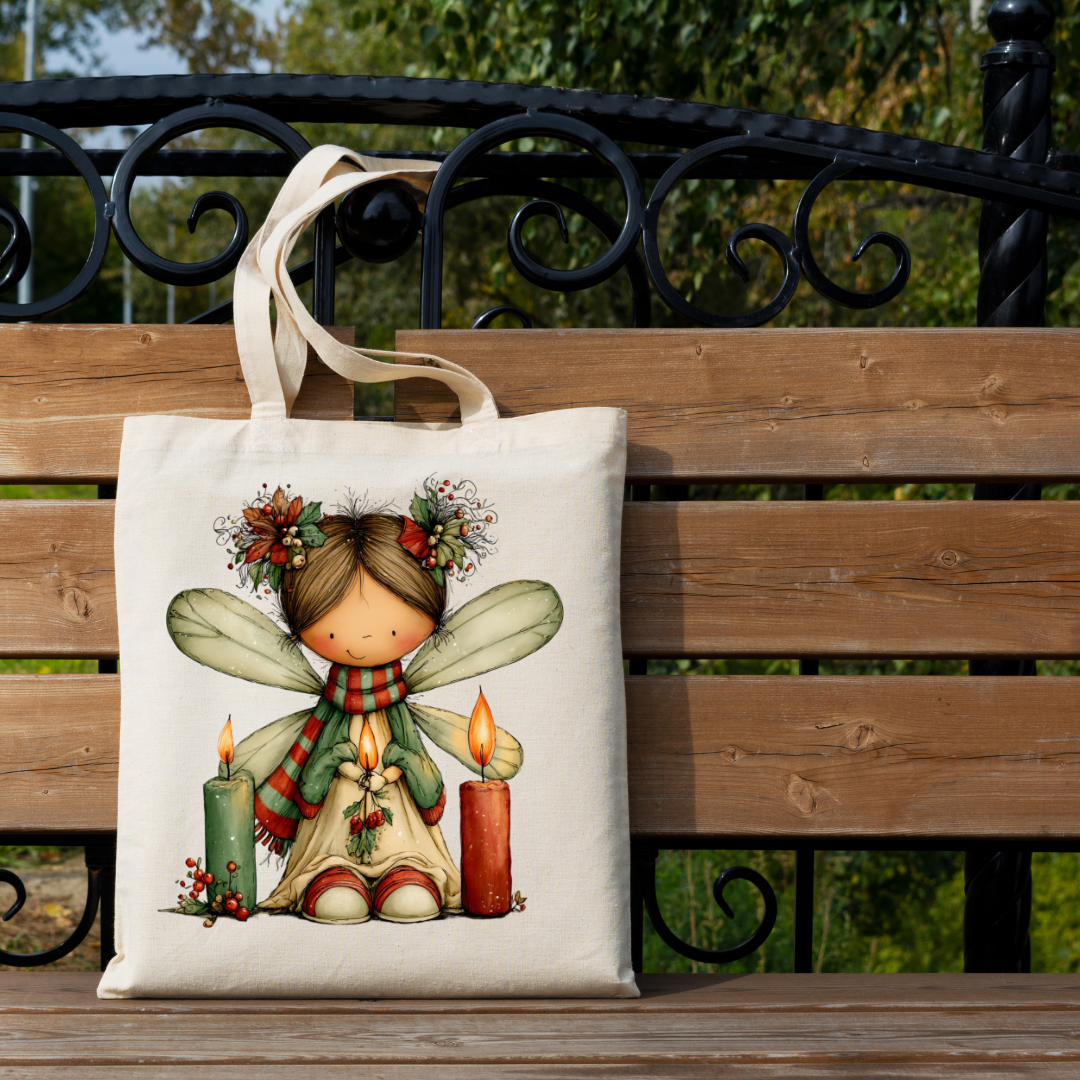 Folk Charm Christmas Fairy Tote