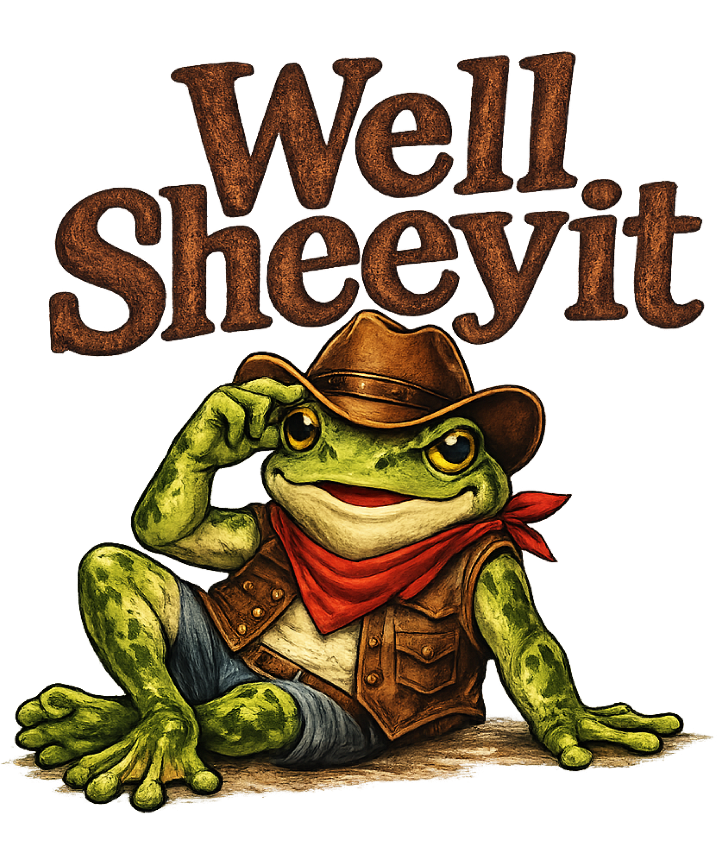 Well Sheeyit Western Frog Ready To Press Heat Transfer