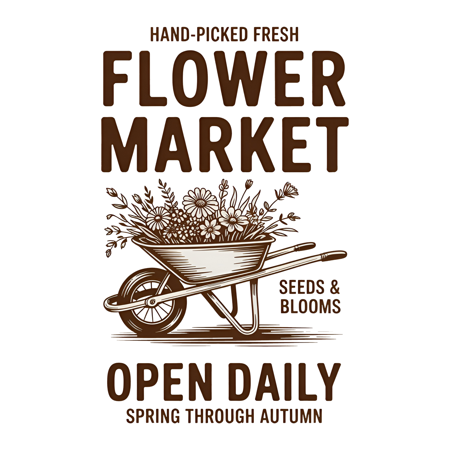 Flower Market Ready To Press Heat Transfer Hot Peel