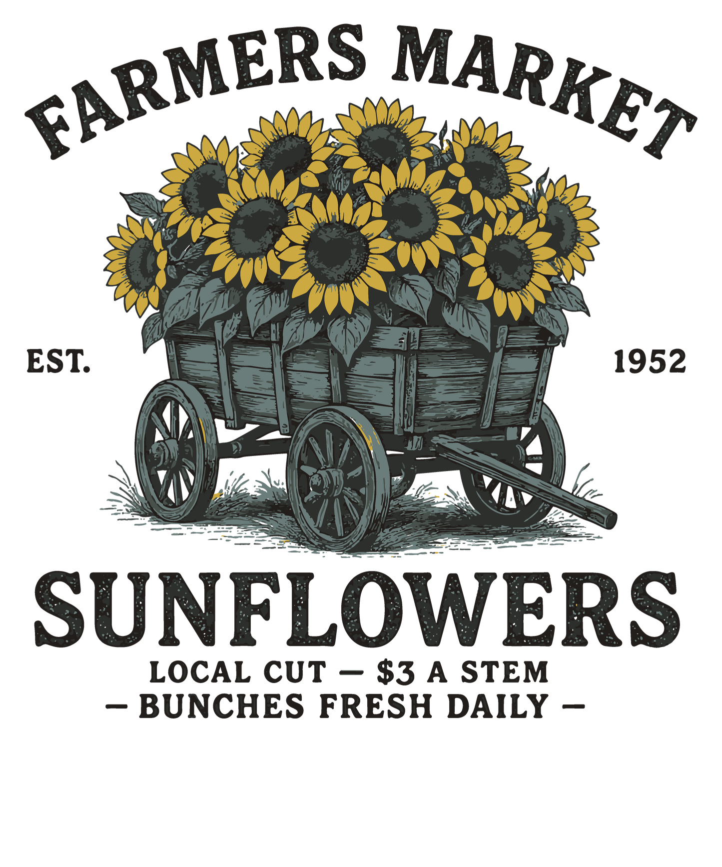 Farmer's Market Sunflower Ready To Press Heat Transfer