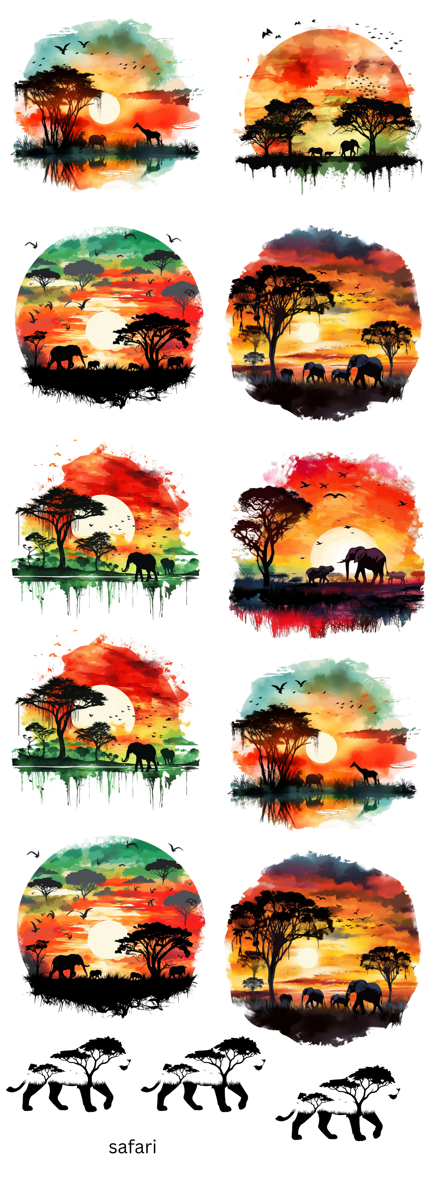 Safari Sunset Gang Sheet