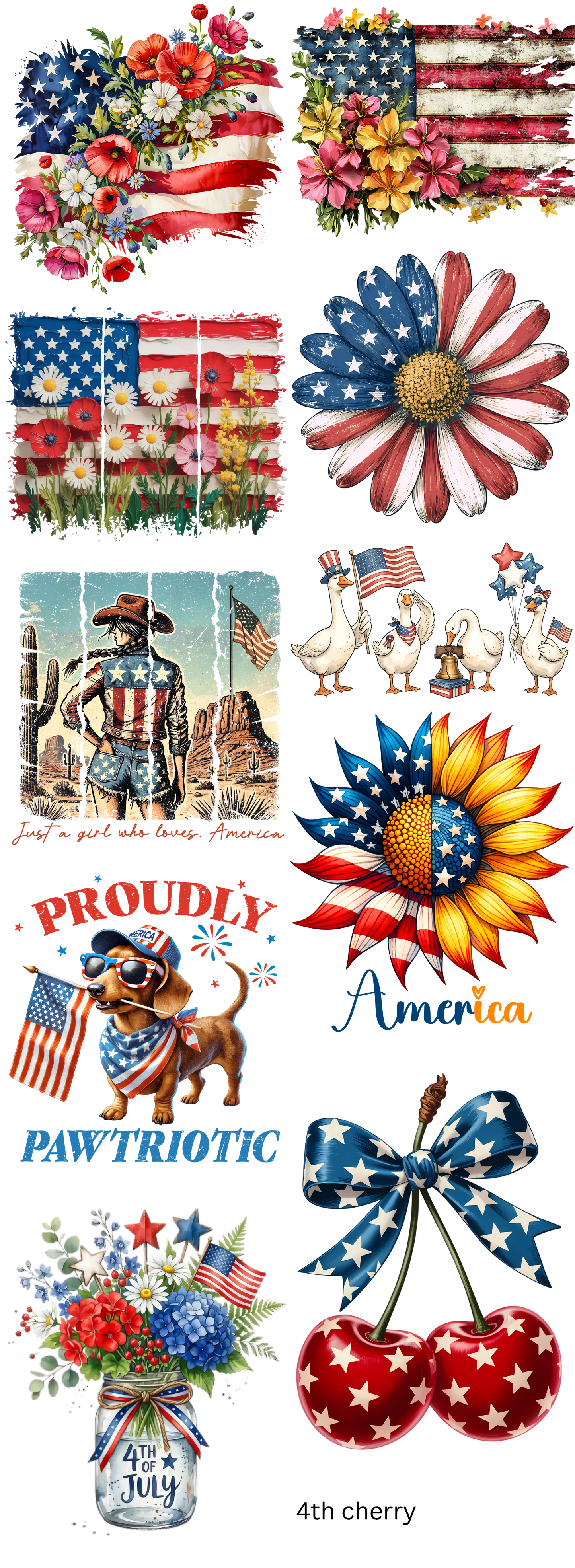 America The Beautiful 22 x 60 Gang Sheet Ready To Press Hot Peel Heat Transfers
