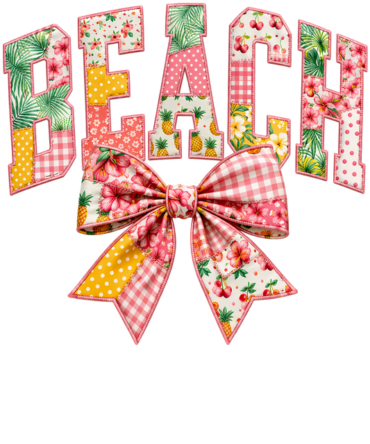Faux Patchwork Coquette Beach Ready To Press Heat Transfer