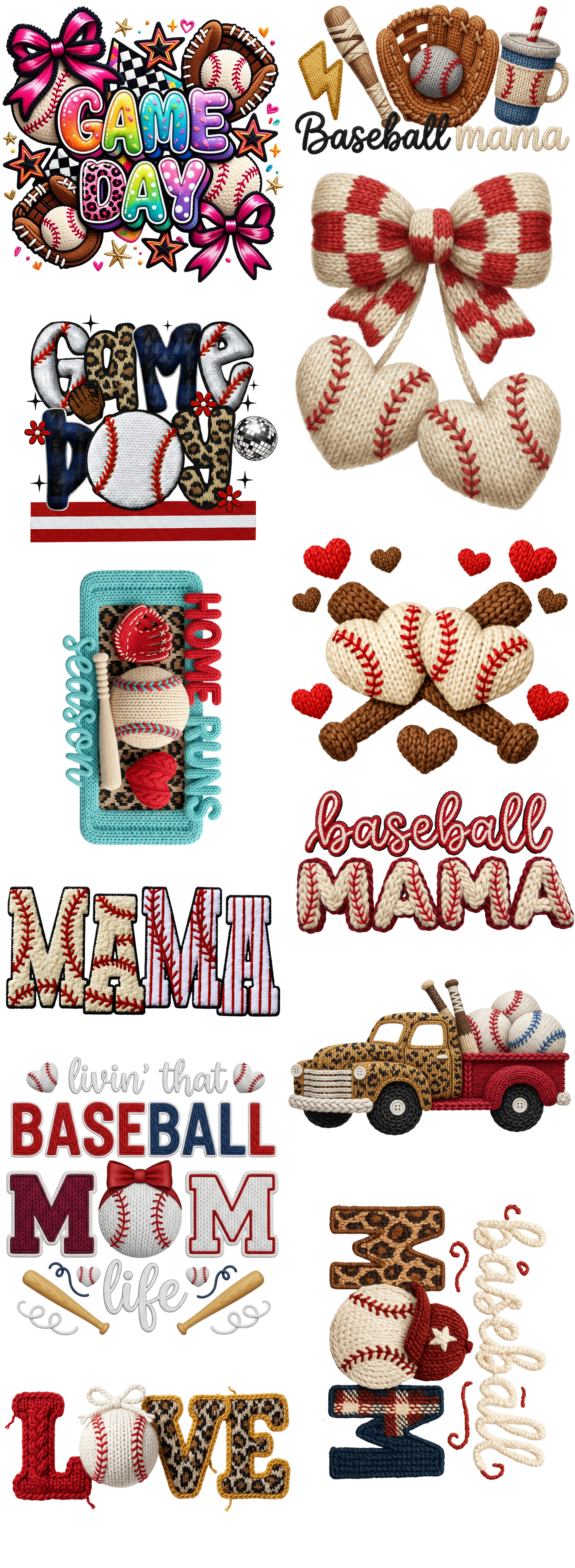 Baseball Gang Sheet 22 x 60