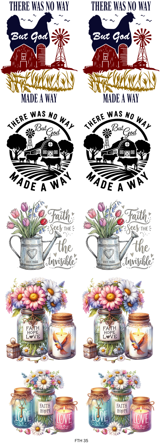 Faith On The Farm 22 x 60 Gang Sheet Hot Peel Transfers