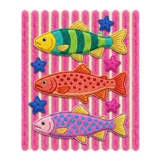 Faux Yarn Amalfi Coast Style Sardine Ready To Press Heat Transfer
