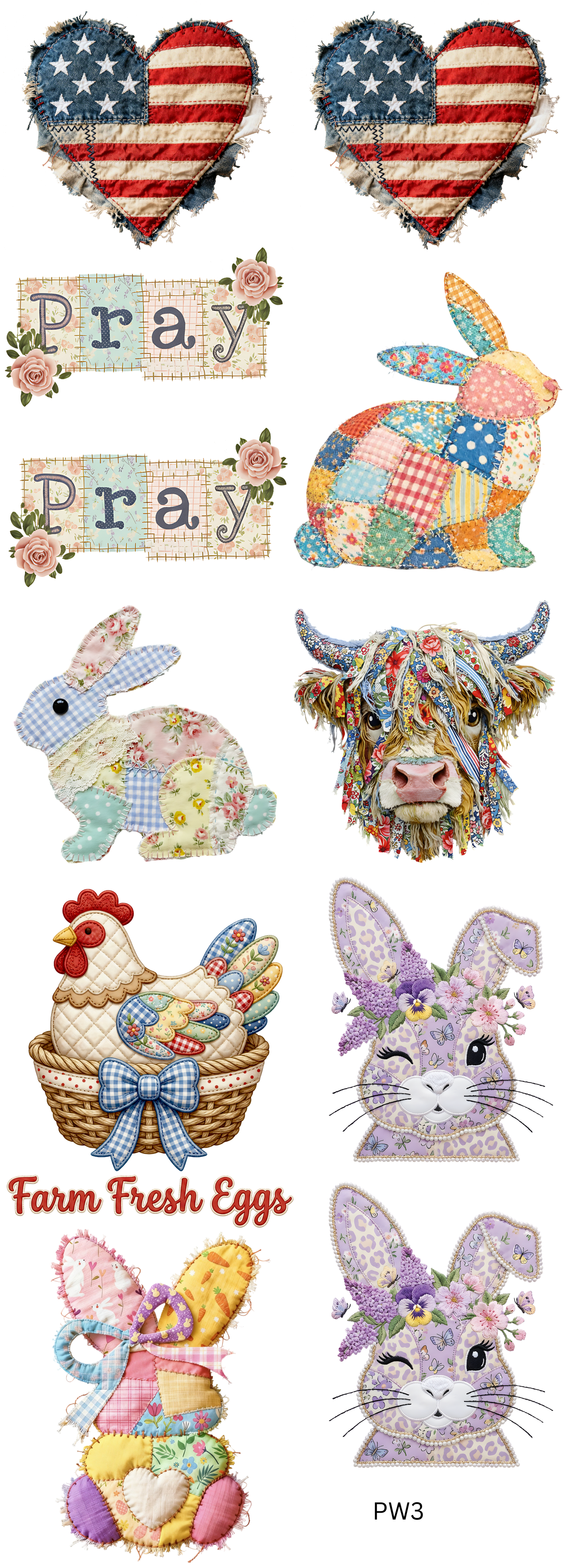 Vintage Faux Patchwork Gang Sheet