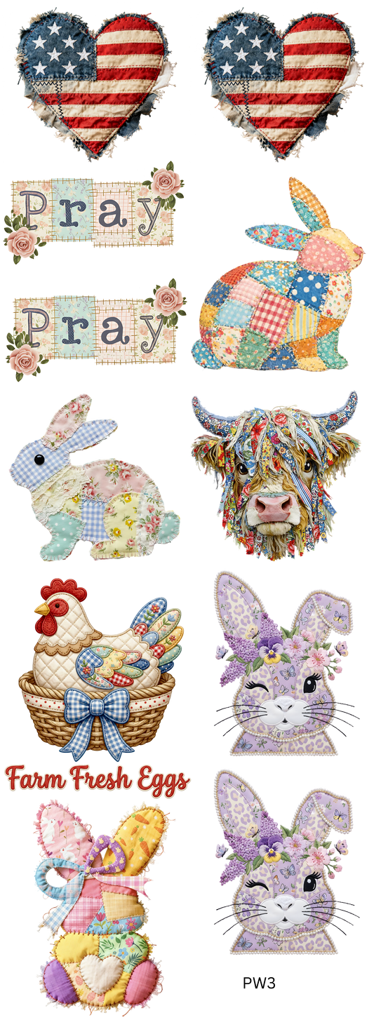 Vintage Faux Patchwork Gang Sheet