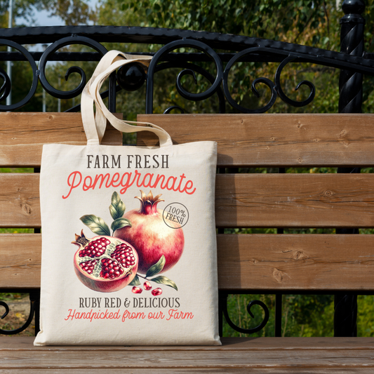 Retro Pomegranate Farmer's Market Tote