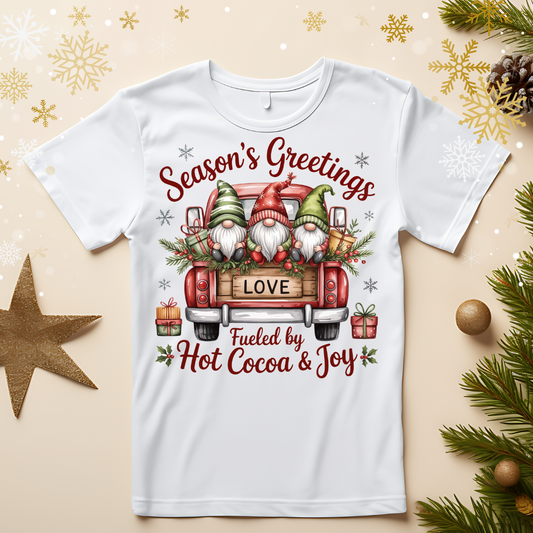 Season's Greetings Hot Cocoa Gnome Tee