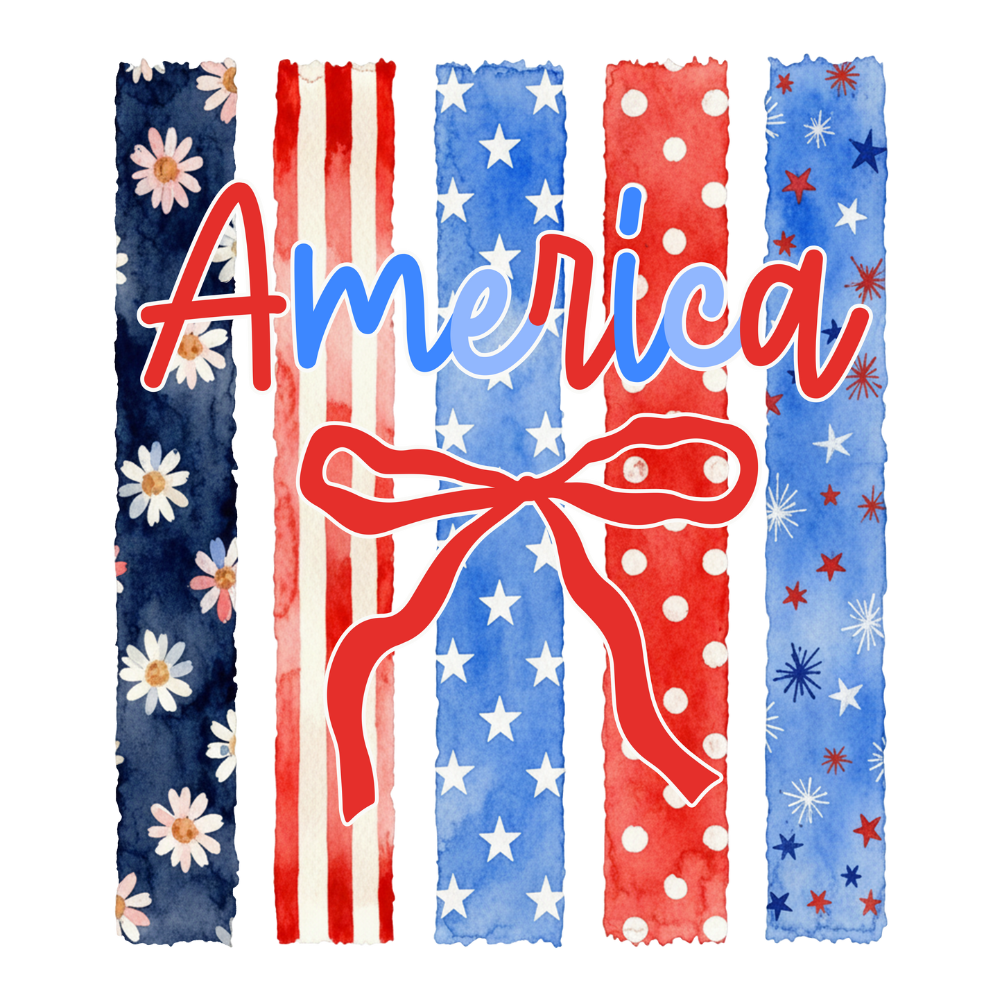 Bold Stripe America Ready To Press Heat Transfer