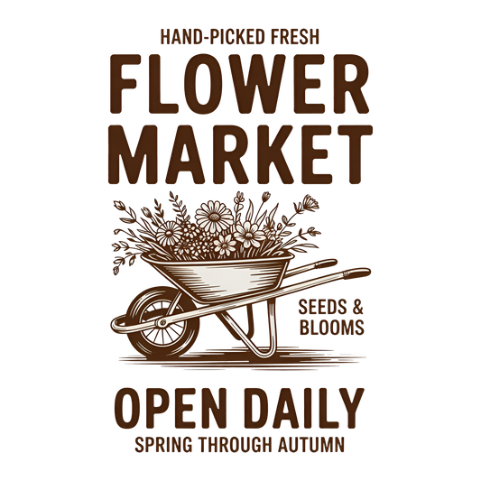Flower Market Ready To Press Heat Transfer Hot Peel