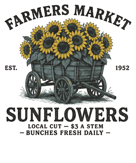Farmer's Market Sunflower Ready To Press Heat Transfer