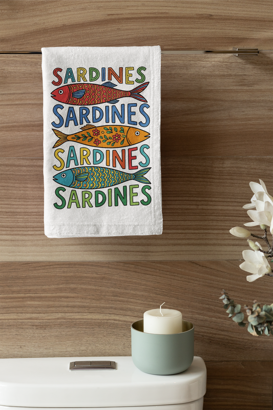 Packed Like Sardines Hand Towel