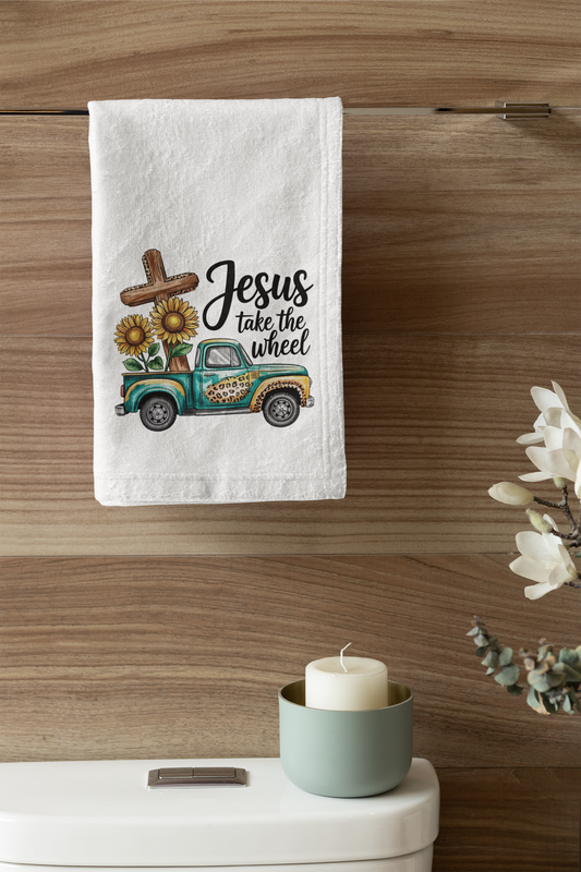 Jesus Take The Wheel Hand Towel