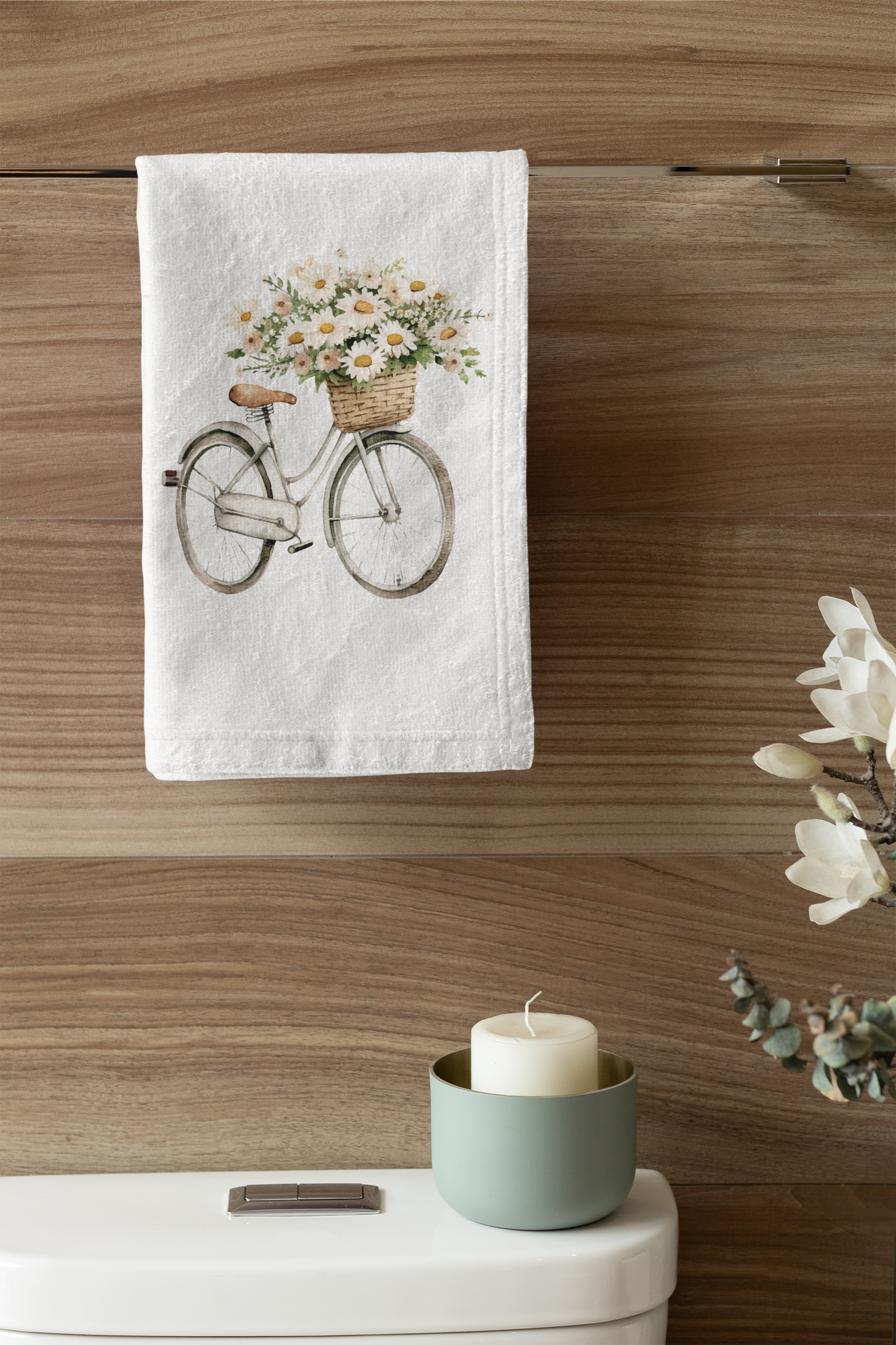 Summer Daisy Beach Cruiser Hand Towel