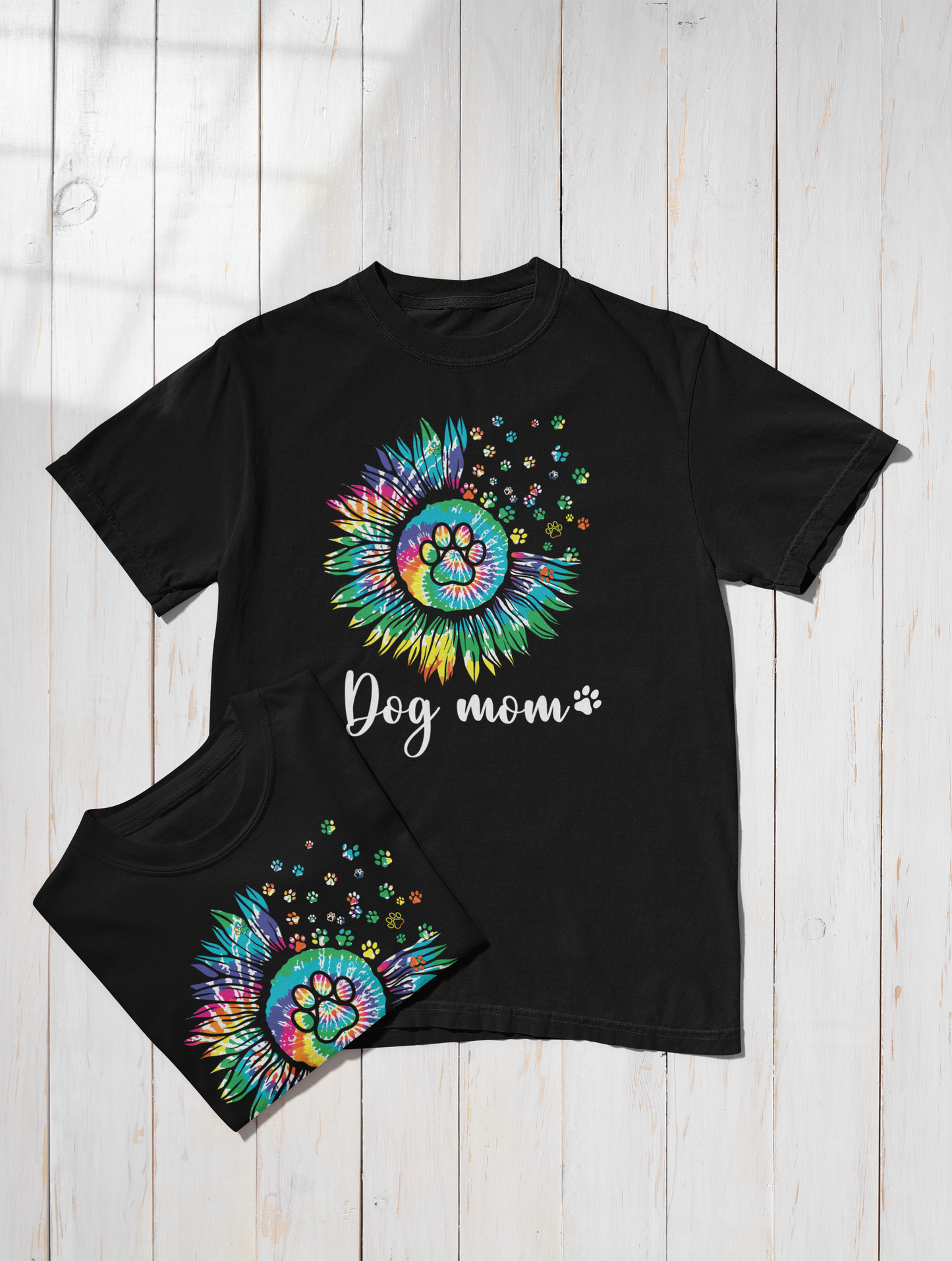 Dog Mom Tie-Dye Sunflower Tee