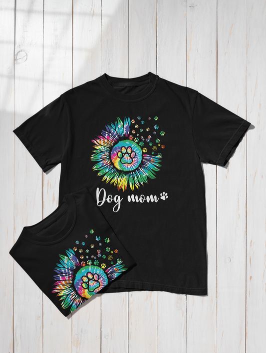Dog Mom Tie-Dye Sunflower Tee