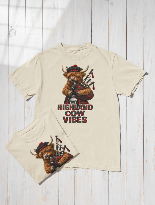 Highland Cow Vibes Comfort Colors Tee