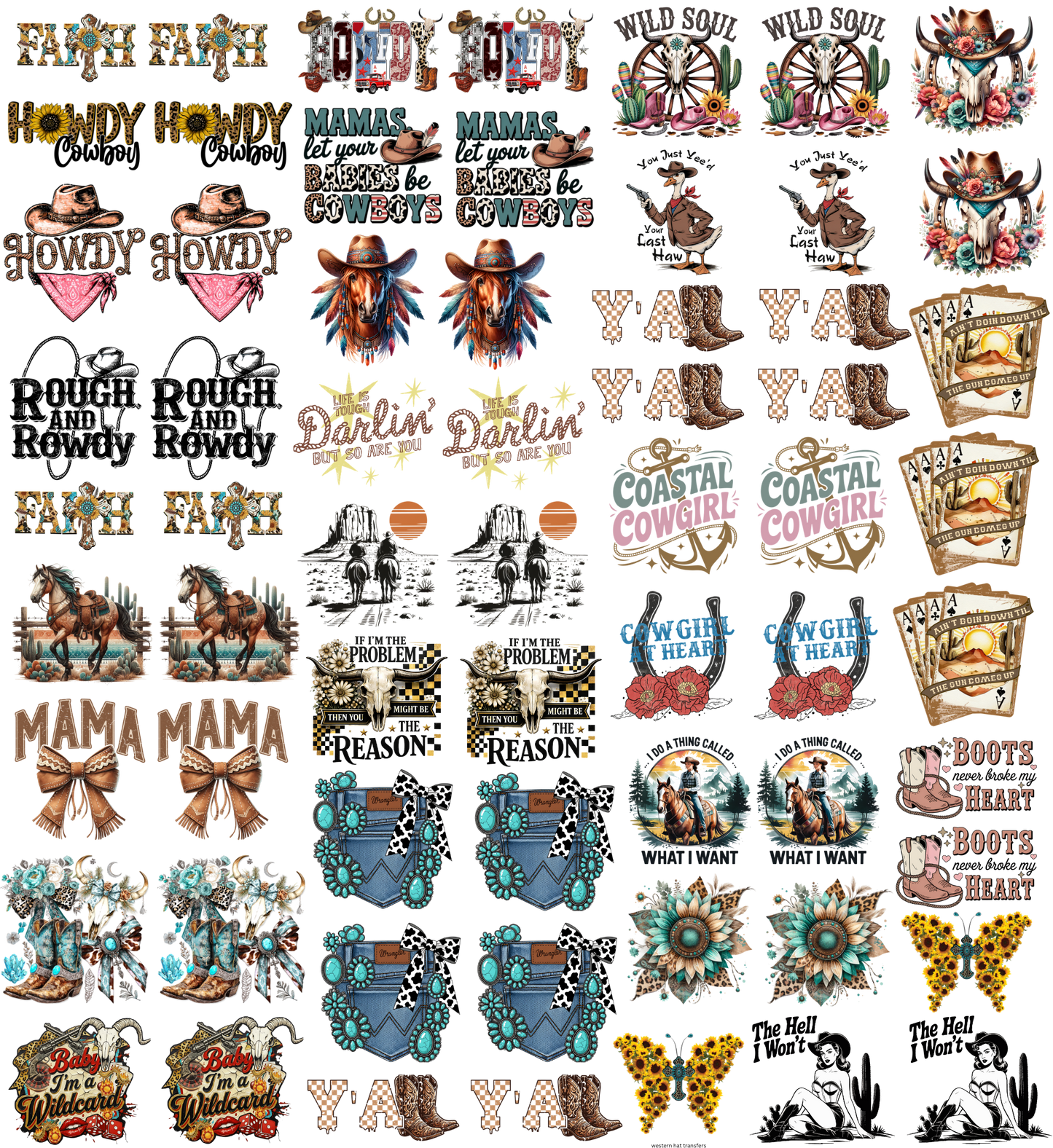 Wear That western Ready To Press Heat Transfers for Hats 3"
