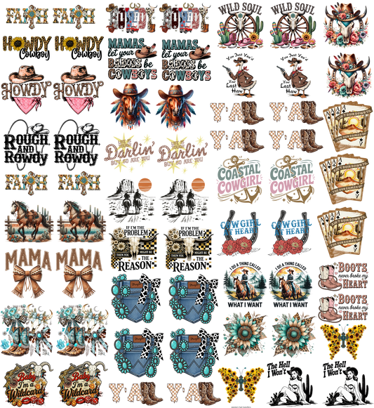 Wear That western Ready To Press Heat Transfers for Hats 3"